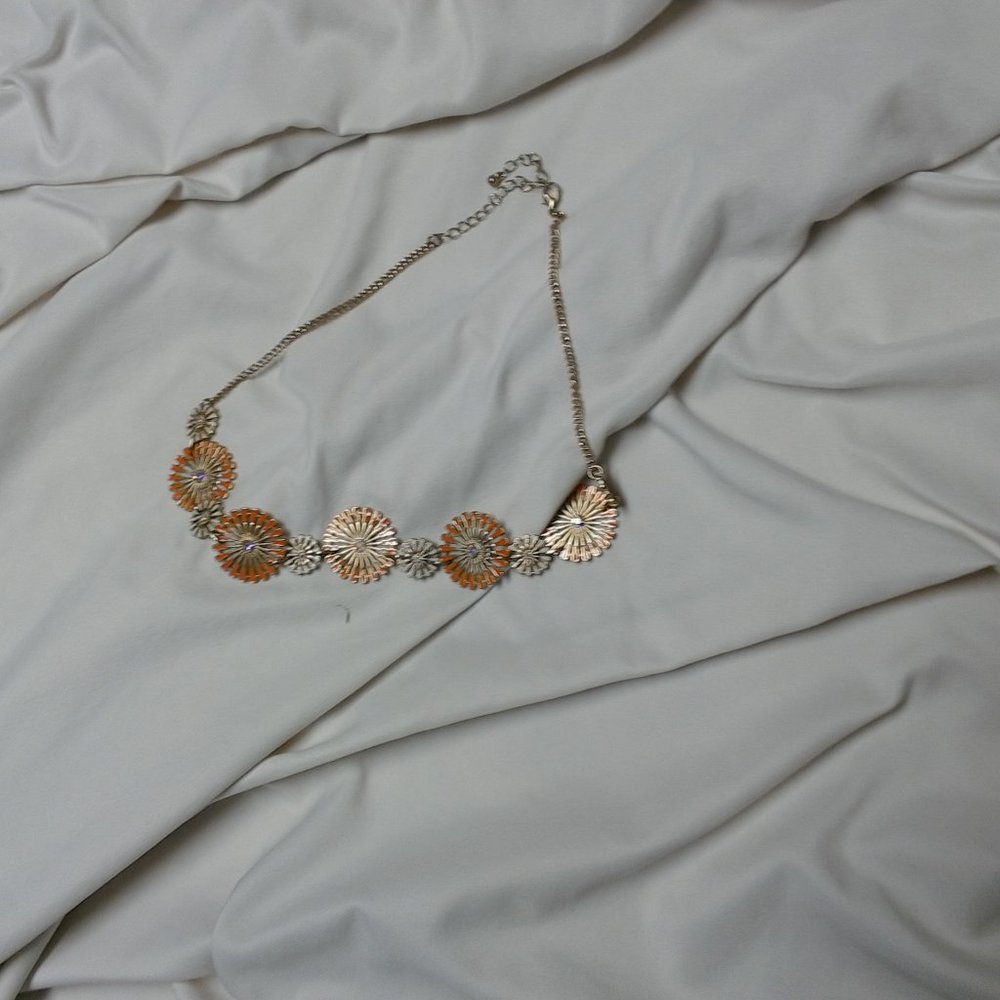 1970 necklace with aura borealis stones